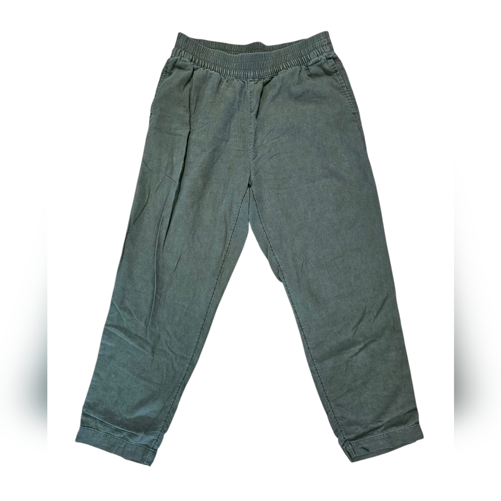 Green Old Navy Cotton Straight Leg High Rise Pants
